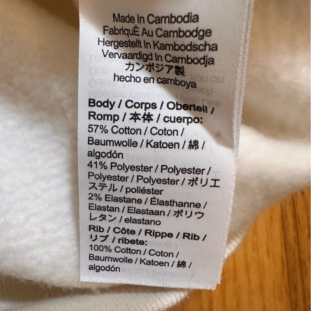 J.Crew women's cropped cream hoodie.Size Small